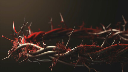 Wall Mural - Crown of thorns, Banner with Copy Space,