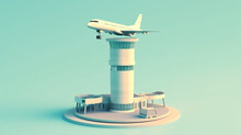 View Of Air Traffic Control Tower In The Airport