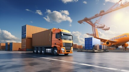 Wall Mural - Global logistics, delivery and cargo transportation, 3d illustration