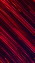 Wall Mural - vertical video - abstract motion background with glowing red neon light beams moving diagonally acro
