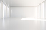 Fototapeta Perspektywa 3d - Empty modern interior with white wall, Minimal room design.