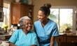 © Rawf8 - Caregiver with a smiling senior woman in a retirement home