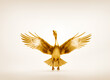 Golden goose spreading wings