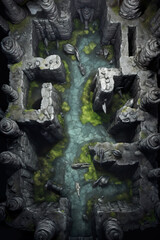 Wall Mural - DnD Map Forgotten Cavern from Above