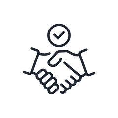 Wall Mural - Handshake, agreement, partnership, commitment editable stroke outline icon isolated on white background flat vector illustration. Pixel perfect. 64 x 64.