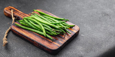 green bean raw bean pod healthy eating cooking meal food snack on the table copy space food background rustic top view