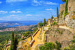 Summer landscape - view of the Klis Fortress and the city of Split, on the Adriatic coast of Croatia