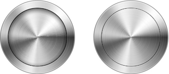 High detailed vector illustration of metallic button