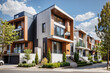 © Abdul - Street with modern modular private townhouses. Appearance of residential architecture