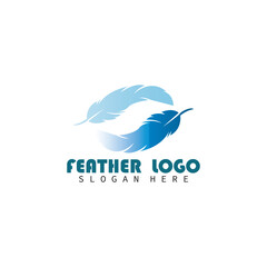 feather logo vector design ilustration ,bussines company