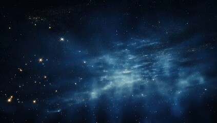 Wall Mural - dark starry sky with blue cosmic dust clouds. abstract background and wallpaper.