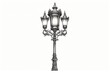 Victorian Street Lamp Engraving on White: A Timeless Classic