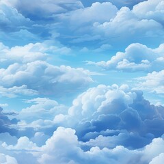 Sticker - Seamless Cloud Pattern for Virtual Skies - Perfect Texturing