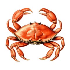 1800s Style Crab Engraving on White Background - Vintage Illustration