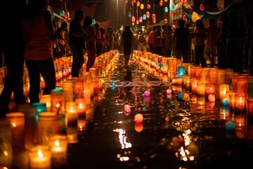 Sticker - Vibrant Diwali Parade with Lanterns