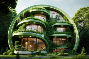 Canvas Print - Efficient Green Buildings: Sustainable Architecture.