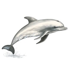Wall Mural - 1800s style illustrated white background of Risso's Dolphin vintage engraving