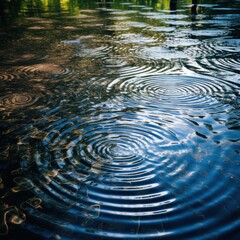 Wall Mural - Tranquil pond ripples create mesmerizing patterns.