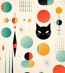 Sticker - pattern with cats