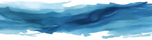 Watercolor Blue Brush Painting Isolated On Transparent Background PNG