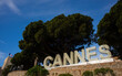 the cannes signs in big block letters with france flag