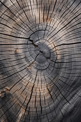 Canvas Print - Cross section of ancient tree, growth rings