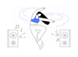 Contemporary dance isolated cartoon vector illustrations.