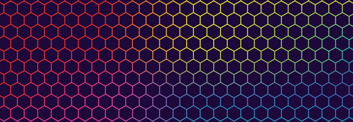 Wall Mural - Multicolor hexagon abstract technology background
