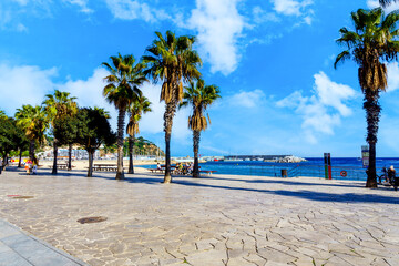 Panoramic view of Blanes is a Spanish municipality in the region of La Selva, Gerona, in the community of Catalonia. It is the first village of the Costa Brava