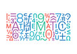 mathematics vs mathematical symbols. colorful mathematics background. mathematics concept. education, science, business world mathematics concept
