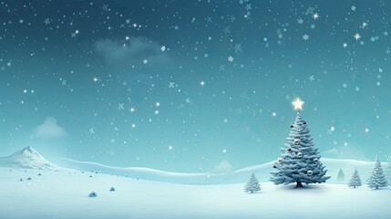 christmas tree with snow, wallpaper - generative ai