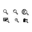 Set Magnifier search , Related Line Icons. line icon Collection of high quality magnifier search, Illustration vector magnifying zoom
