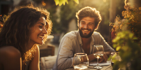 Wall Mural - Happy friends having fun outdoor