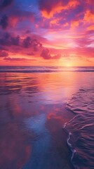 Wall Mural - sun down on the ocean side
