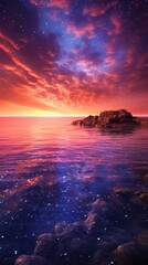 Wall Mural - sun down on the ocean side