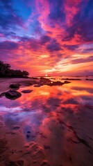 Wall Mural - sun down on the ocean side