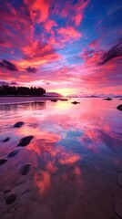 Wall Mural - sun down on the ocean side