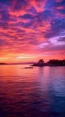 Wall Mural - sun down on the ocean side