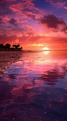 Wall Mural - sun down on the ocean side