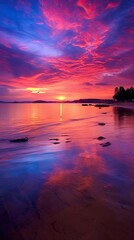 Wall Mural - sun down on the ocean side