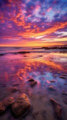 Wall Mural - sun down on the ocean side