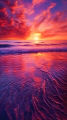 Wall Mural - sun down on the ocean side