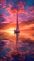 Wall Mural - sun down on the ocean side