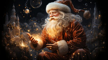 Christmas Decoration With Santa Claus Wallpaper