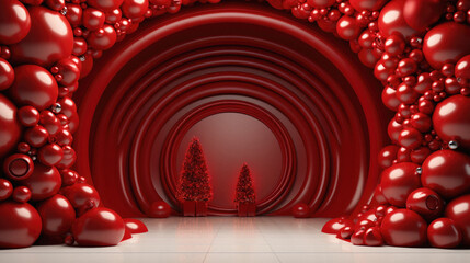 xmas background christmas scene with christmas red balls.