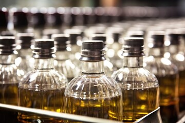 Poster - macro shot of the cap sealing process on spirit bottles