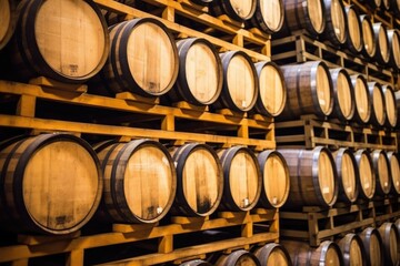 Sticker - beer barrels ready for shipping at a warehouse