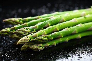 Poster - a bundle of asparagus with water droplets