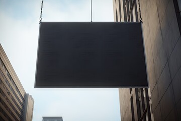 Wall Mural - an empty sign is hanging from a building Generative AI