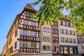 Sticker - Ornate buildings on Place Kleber square in the old town of Grande Ile, the historic center of Strasbourg, Alsace, France